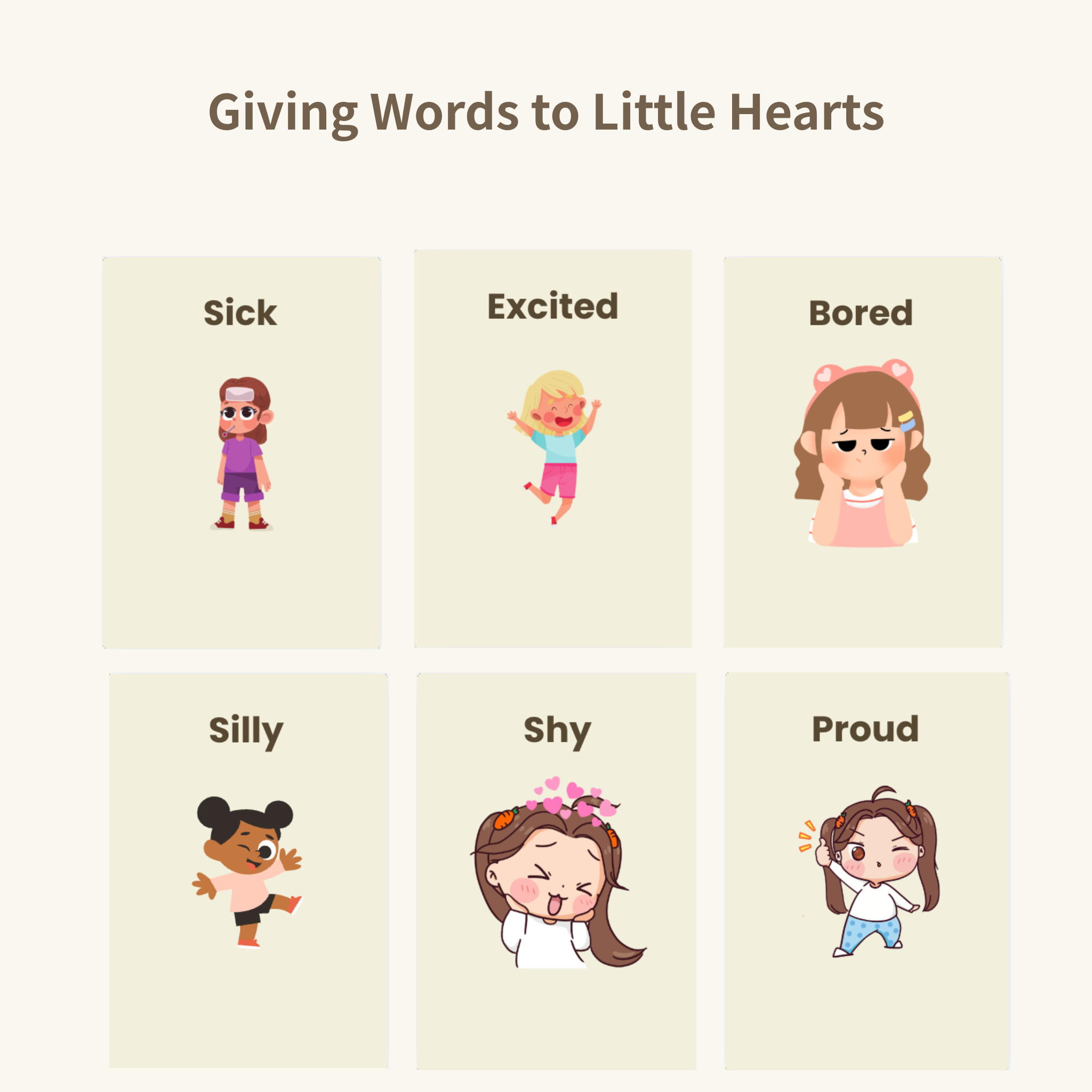 Emotion Flashcards for Toddlers | 16 Feelings Cards  | Printable PDF | Emotional Learning Kids Ages 2-6