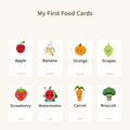 My First Food Cards | 24 Food Flashcards for Kids | Printable PDF | Montessori Learning | Instant Download