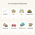 A-Z Vehicle & Transportation Flash Cards | Printable ABC Learning Cards | 26 Vehicles | Toddlers & Preschoolers | Instant Download