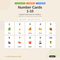 Number Cards 1-10 Printable | Toddler Preschool Flashcards | Kids Learning Activity | Instant Digital Download